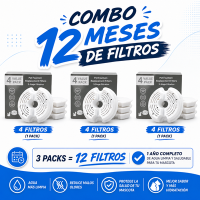 Combo 12 Meses de Filtros (Pack x 12 unidades) Fuente de Agua