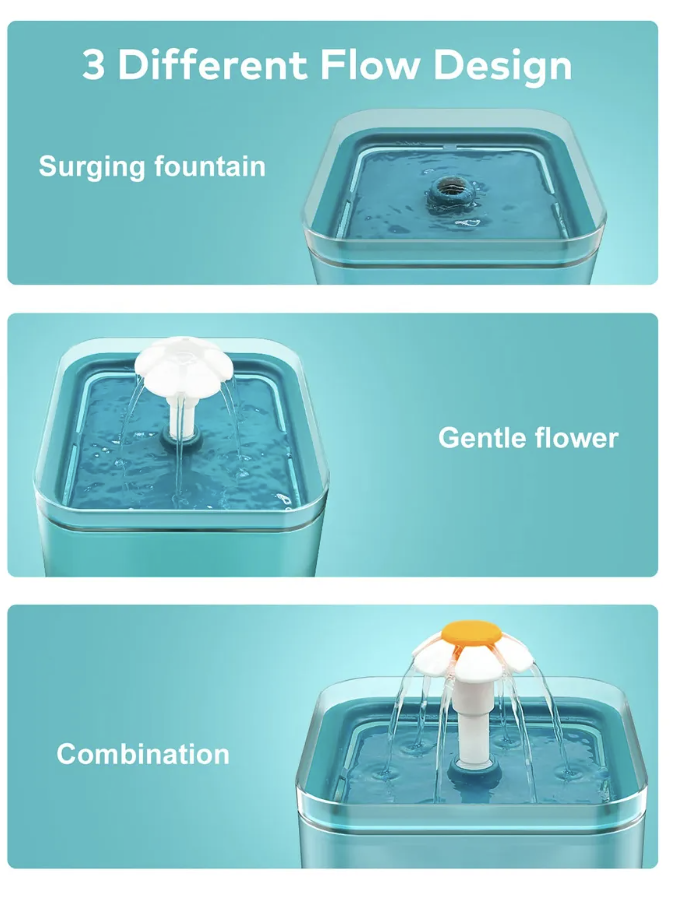 Fuente De Agua Para Gatos Silenciosa Luz Led 2L