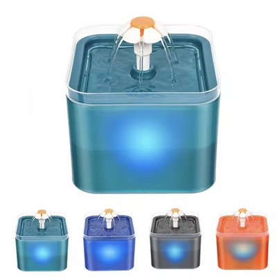 Fuente De Agua Para Gatos Silenciosa Luz Led 2L