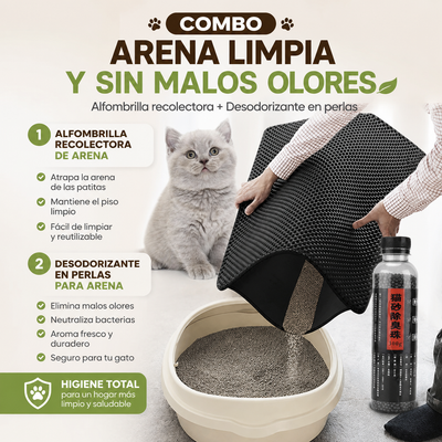 Alfombrilla + Desodorizante para Arena