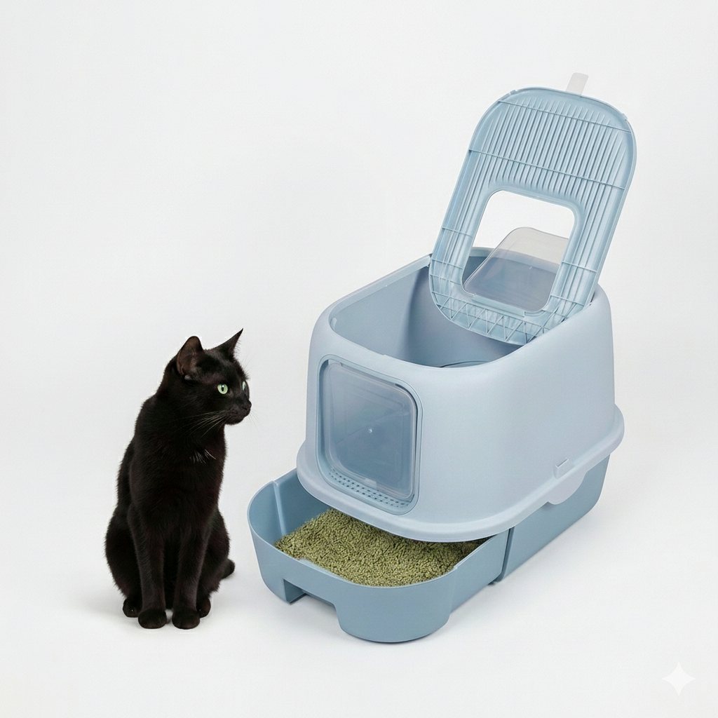 Arenero Grande Cerrado Doble Entrada Gatos