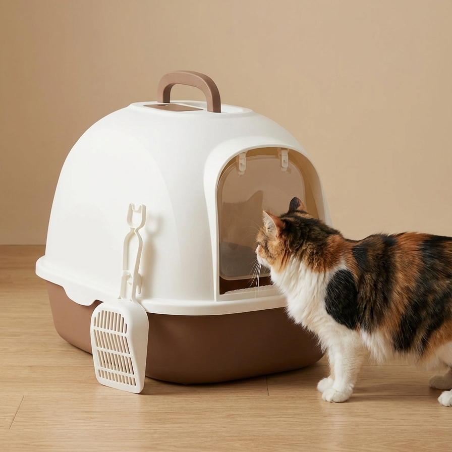 Arenero Grande Tapado Con Filtro Para Olores